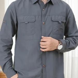 Camping/Hiking Men's Long Sleeve Shirt, Durable, Quick-Dry