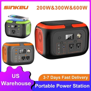 600W/300W/200W Portable Power Station, Camping Solar Generator